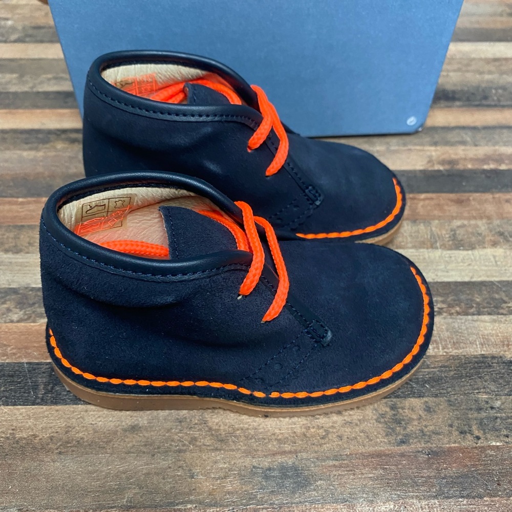 Brand new toddler size 5 or EU size 21 shoes. Deep blue/black real leather.